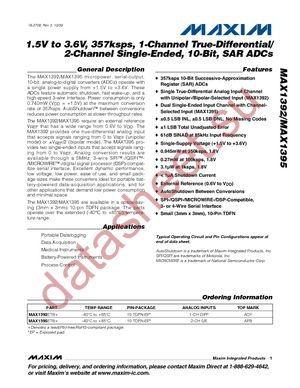 MAX1395MTB+T datasheet  